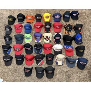 Lot Of 45 Racing NHRA, NASCAR, and other Random Car Related Hats - Some Vintage